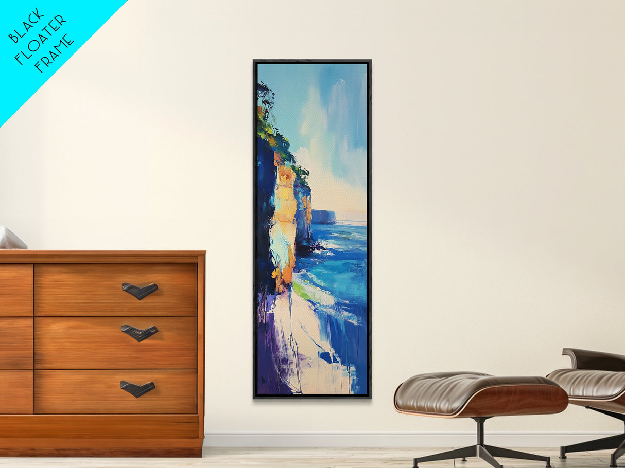 Seascape Painting, Coastal Wall Art, Nautical Decor, Ocean Waves Art, Tall Narrow Art, Canvas Print, Rustic Wall Art, Gift Idea