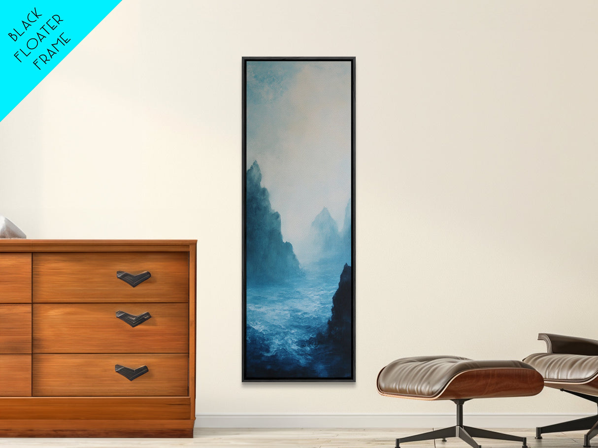 Misty Seascape, Nautical Wall Art, Moody Art, Coastal Decor, Landscape Painting, Canvas Print, Above Bed Wall Art, Gift Idea