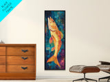 Vibrant, Fish Painting, Framed Canvas Print, koi fish painting, nautical painting, fly fishing art, coastal wall art, rustic decor, unique gift idea