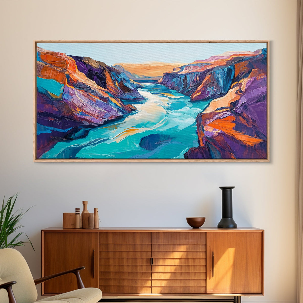 Grand Canyon, Southwest Wall Art, Extra Wide Art, Panoramic Painting, Landscape Painting, Above Bed Wall Art, Canvas Print