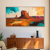 Southwest Landscape, Joshua tree art, desert painting, southwest wall art, framed canvas print, mountain painting, rustic wall art