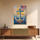Nautical Anchor, Coastal Wall Art, Rustic Ocean Painting, Nautical Decor, Coastal Cowgirl Wall Art, Canvas Print, Gift Idea