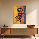 Colorful Lizard Art, wildlife painting, leopard wall art, whimsical art, rustic decor, southwest wall art, Canvas Print