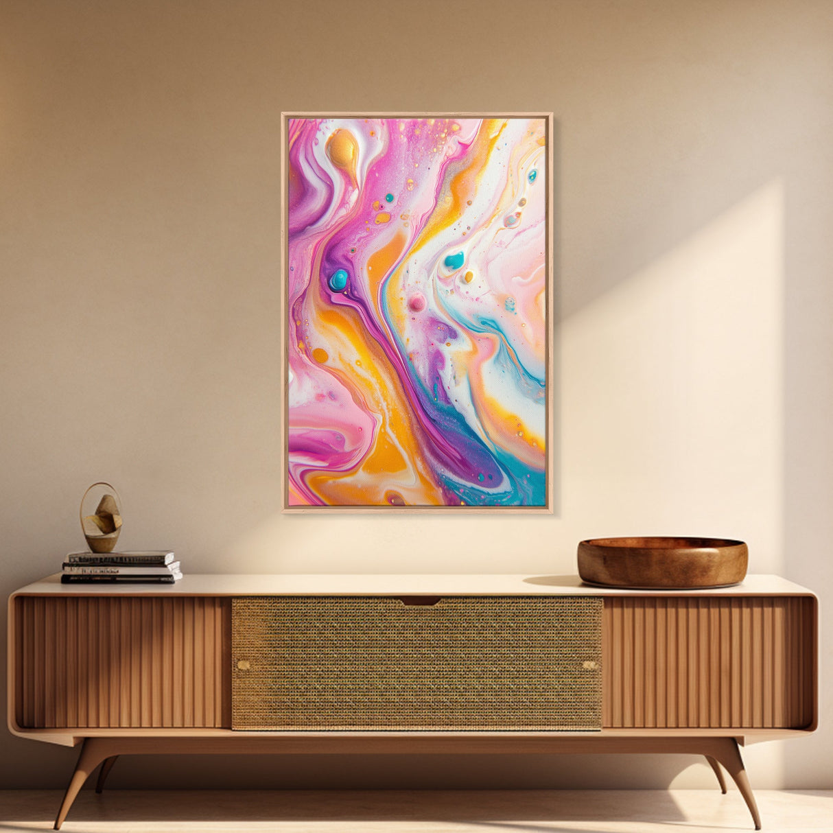 Fluid Art Painting, Psychedelic Wall Art, Colorful Abstract Art, Trippy Art, Bedroom Wall Art, Canvas Print, Swirl Paint Decor