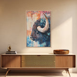 Buffalo Painting, Bull and Bear Art, Western Wall Art, Rustic Art, Farmhouse Art, Living Room Art, Canvas Print, Gift Idea