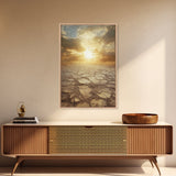Golden Desert Sunrise Canvas Print, Southwest Wall Art, Nature Photography, Minimalist Landscape Art, Earthy Home Decor, Living Room Art