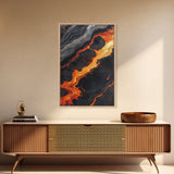 Molten Lava Flow Canvas Print Abstract Fire Art Modern Home Decor Dramatic Wall Artwork Industrial Style Accent Unique Gift Idea