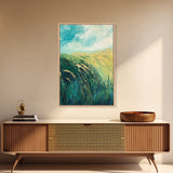 Wheat Field Landscape Canvas Print Rustic Farmhouse Wall Art, Golden Harvest Painting, Nature Art, Countryside Decor, Autumn Home Decor