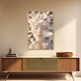 Ethereal White Dove Art Framed Canvas Print - Surreal Dreamy Wall Art, Minimalist Angelic Decor, Bedroom Meditation Art, Boho Aesthetic