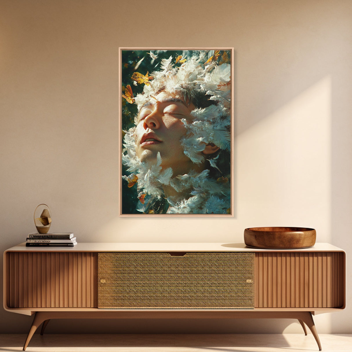 Nature Awakening Fantasy Canvas Print - Surreal Dreamscape Art, Vibrant Dreamy Wall Decor, Bohemian Living Room Artwork, Mystical Art