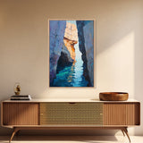 Secluded Cove, Coastal Landscape Art, Nautical Wall Art, Blue and Green Wall Art, Above Sofa Art, Extra Wide Art, Canvas Print