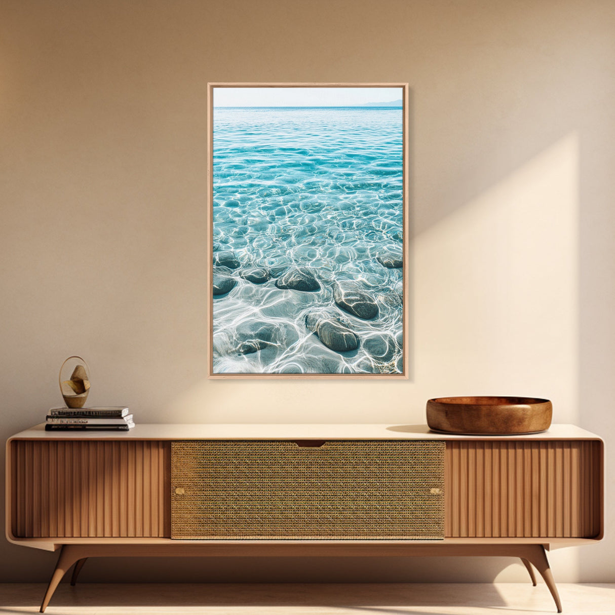 Tranquil Ocean, Coastal Decor, Seascape Painting, Coastal Landscape Art, Nautical Wall Art, Blue and Green Wall Art, Canvas Print