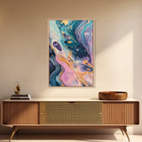 Galaxy Swirl, Sacred Geometry Wall Art, Teal Wall Art, Blue and Green Wall Art, Canvas Print, Abstract Art, Whimsical Art