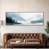 Mountain Mist Canvas Print Minimalist Nature Wall Art, Neutral Landscape Painting, Foggy Wilderness Decor, Modern Living Room Art
