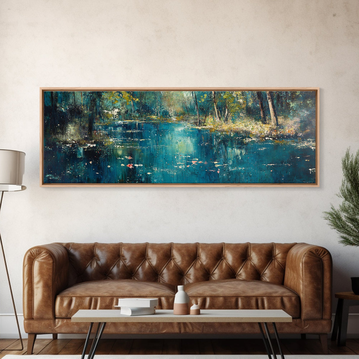 Tranquil Pond Reflection Canvas Print Serene Nature Wall Art Peaceful Landscape Home Decor Office Bedroom Gift