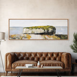 Coastal Rock Formation Canvas Print - Minimalist Seascape Wall Art, Neutral Home Decor, Nature Inspired Living Room Art,