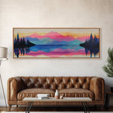Vibrant Sunset Mountains Canvas Print - Abstract Landscape Wall Art, Colorful Nature Painting, Bold Statement Home Decor