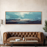 Moody Ocean Canvas Print Coastal Seascape Art, Abstract Blue Water Painting, Home Decor, Living Room Wall Art, Ocean Wall Art