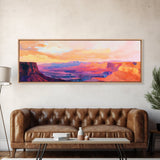 Grand Canyon Sunset Framed Canvas Print Southwest Landscape Wall Art, Desert Mountain Painting, Nature Inspired Home Decor, Rustic Art
