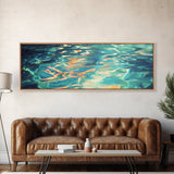 Reflective Water Painting Tranquil Blue Abstract Wall Art Fluid Ocean Surface Artwork Minimalist Modern Decor Bedroom