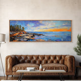 Sunset Coastal Escape Canvas Print, Scenic Ocean Landscape, Nature Wall Art, Beach House Decor, Vibrant Art, Living Room Art