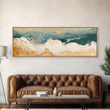 Abstract Ocean Waves Framed Canvas Print Coastal Wall Art, Beach House Decor, Modern Seascape, Large Wall Art, Minimalist Art