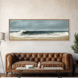 Stormy, Waves, Ocean, Moody, Canvas Print, Coastal Art, Nautical Wall Decor, Living Room Artwork, Dark Beach Painting