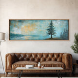 Solitary Tree, Abstract Nature, Textured Painting, Framed Canvas Print, Rustic Wall Art, Cozy Cabin Decor, Office Wall Decor