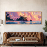 Tropical Sunset, Palm Tree Beach, Coastal Wall Art, Canvas Print, Island Paradise, Vibrant Seascape, Bedroom Decor, Summer Aesthetic