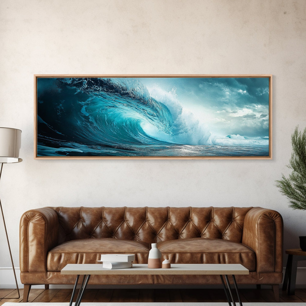 Turquoise Ocean Wave Canvas Print Coastal Photography Wall Art, Large Beach House Decor, Modern Living Room or Office Art, Gift Idea