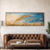 Golden Wheat in the Wind, Rustic Autumn Nature Wall Art, Warm Earthy Landscape Painting, Farmhouse Fall Decor, Cozy Home Artwork