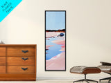 Seaside Landscape, Water Reflection, Abstract Art, Framed Canvas Print, Soft Pastel Colors, Modern Coastal Decor, Serene Wall Art