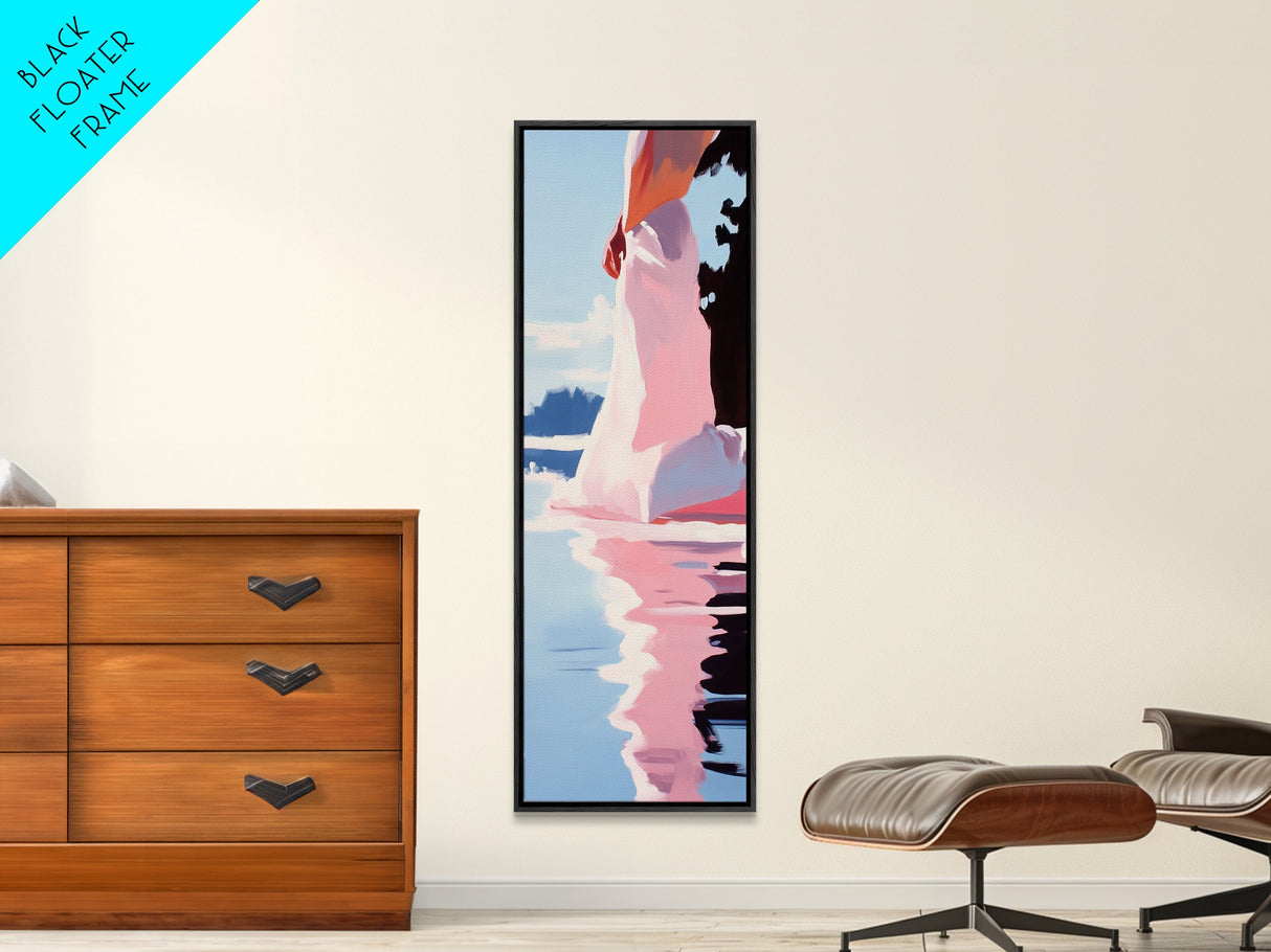 Elegant Dress, Feminine Silhouette, Soft Reflection, Canvas Print, Fashion Wall Art, Chic Home Decor, Modern Bedroom Art, Minimalist Print