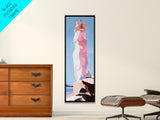 Surreal Rock Formation, Abstract Nature Art, Dreamy Landscape Painting, Minimalist Blue Sky, Office Wall Art, Canvas Print