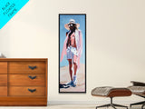 Summer Fashion, Beach Aesthetic, Coastal Decor, Framed Canvas Print, Minimalist Art, Modern Wall Art, Boho Style, Living Room Art