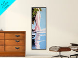 Water Reflection, Abstract Tree, Surreal Nature, Framed Canvas Print, Tranquil Wall Art, Soft Blue and Pink, Living Room Wall Art Print