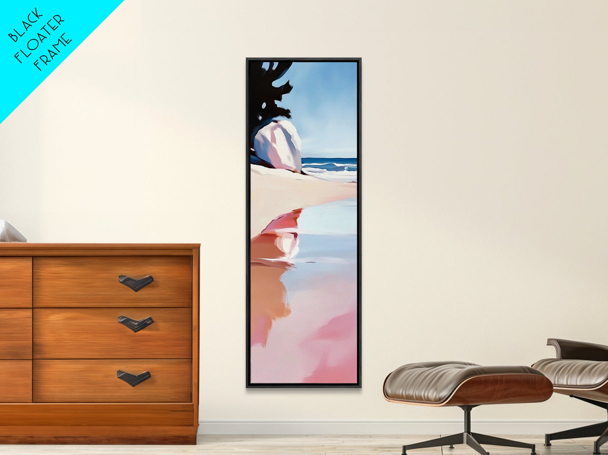 Ocean Reflection, Coastal Wall Art, Beach House Decor, Minimalist Seascape, Framed Canvas Print, Tranquil Blue Art, Nautical Style