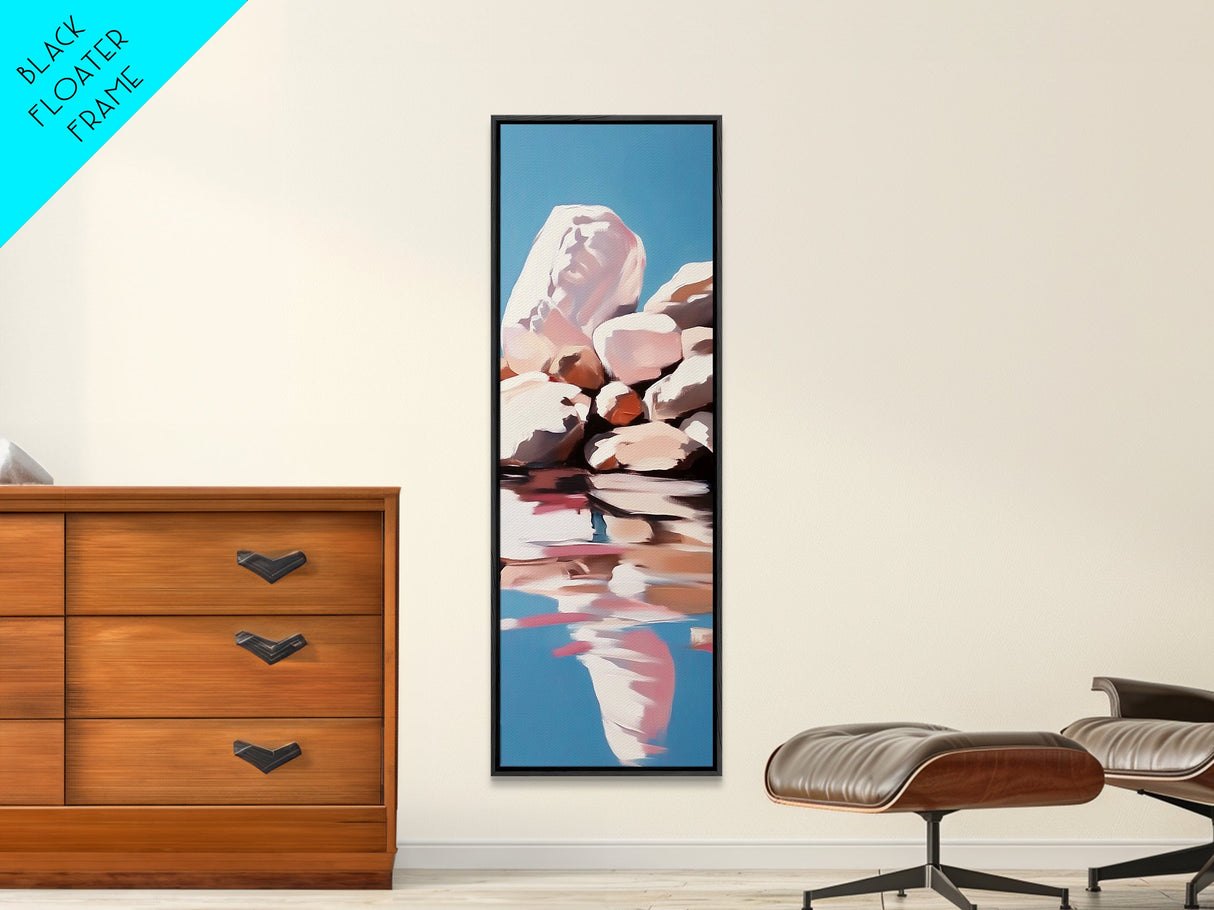 Tranquil Reflection, Soft Pastel Landscape, Minimalist Water Art, Nature Inspired, Calming Wall Art, Zen Home Decor, Canvas Print