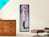 Western Charm, Cowgirl Aesthetic Art, Rustic Country Decor, Pink and White Outfit, Fashion Illustration, Farmhouse Canvas Print