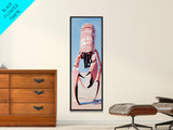 Giant Crab, Surreal Coastal Art, Marine Life Illustration, Beach House Wall Decor, Unique Wall Art, Nautical Aesthetic, Framed Canvas Print