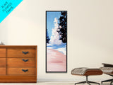 Winter Landscape, Snowy Trees, Blue Sky, Framed Canvas Print, Minimalist Art, Modern Decor, Living Room Wall Art, Christmas Aesthetic