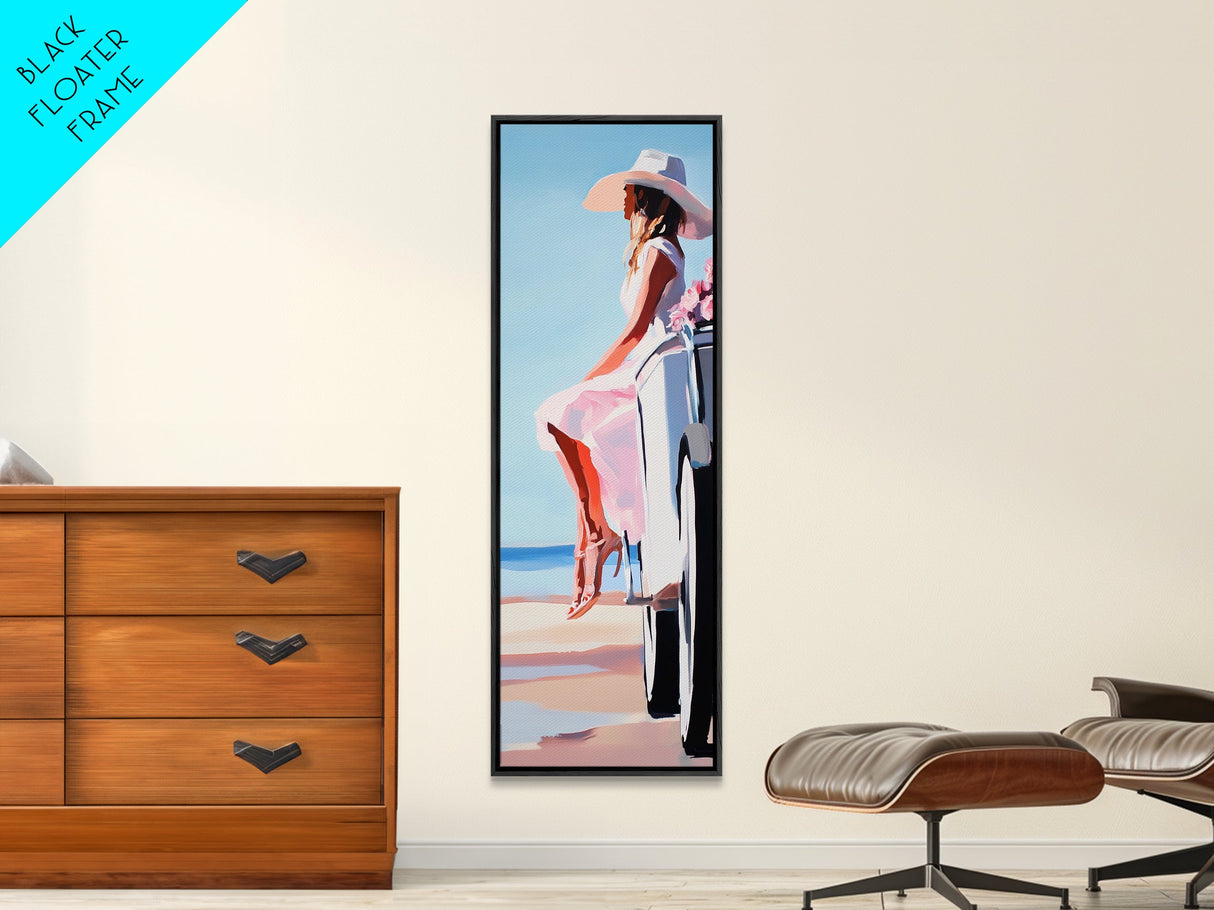 Sunset Cowgirl, Western Fashion, Feminine Art, Canvas Print, Modern Country Decor, Chic Bedroom Wall Art, Stylish Home Accent, Gift Idea