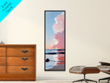 Sunset Glow, Serene Beach Painting, Pastel Coastal Wall Art, Ocean Reflection, Boho Home Decor, Canvas Print, Dining Room Wall Art
