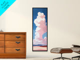 Pink Clouds, Serene Landscape, Minimalist Sky Art, Dreamy Coastal Scene, Soft Pastel Home Decor, Large Framed Canvas Print, Living Room Art