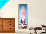 Surfboard Art, Beach Wall Decor, Coastal Living Print, Modern Summer Art, Minimalist Style, Framed Canvas Print, Ocean Lover Gift
