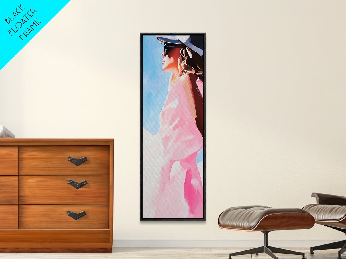 Sunlit Beauty, Feminine Portrait Art, Modern Minimalist, Fashion Wall Decor, Stylish Home Print, Canvas Print, Boho Aesthetic