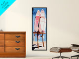 Beach Kayaks, Coastal Wall Art, Nautical Decor, Canvas Print, Minimalist Art, Modern Home Art, Summer Aesthetic, Boho Wall Art