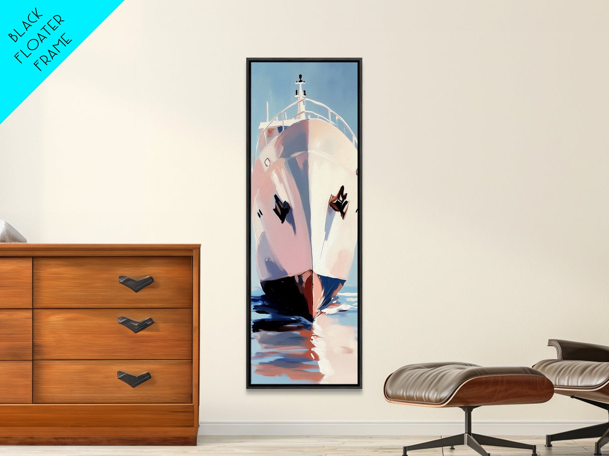 Luxury Yacht, Nautical Wall Art, Ocean Canvas Print, Maritime Aesthetic, Minimalist Decor, Coastal Living, Elegant Home Art