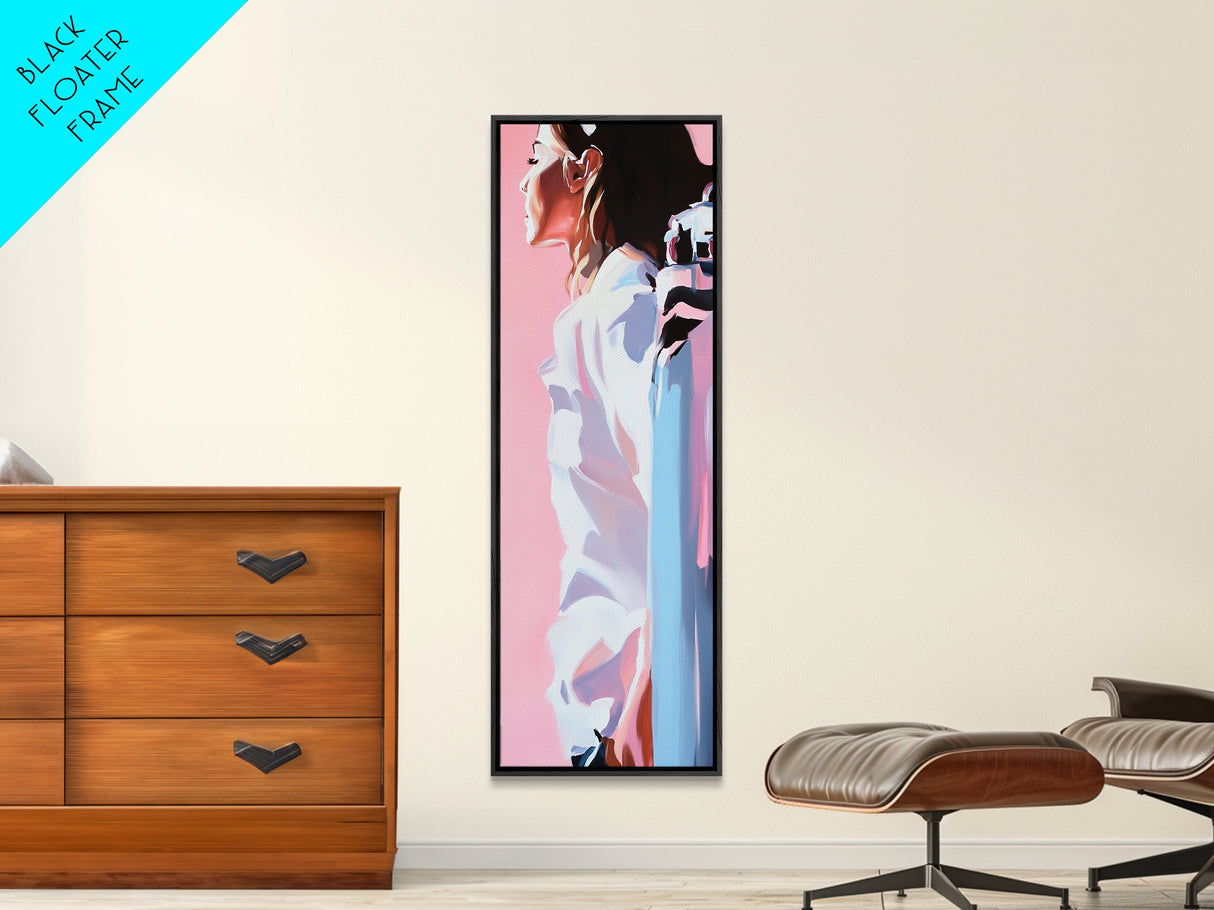 Sunset Reflection, Female Portrait, Canvas Print, Contemporary Wall Art, Minimalist Decor, Soft Aesthetic, Boho Home Art