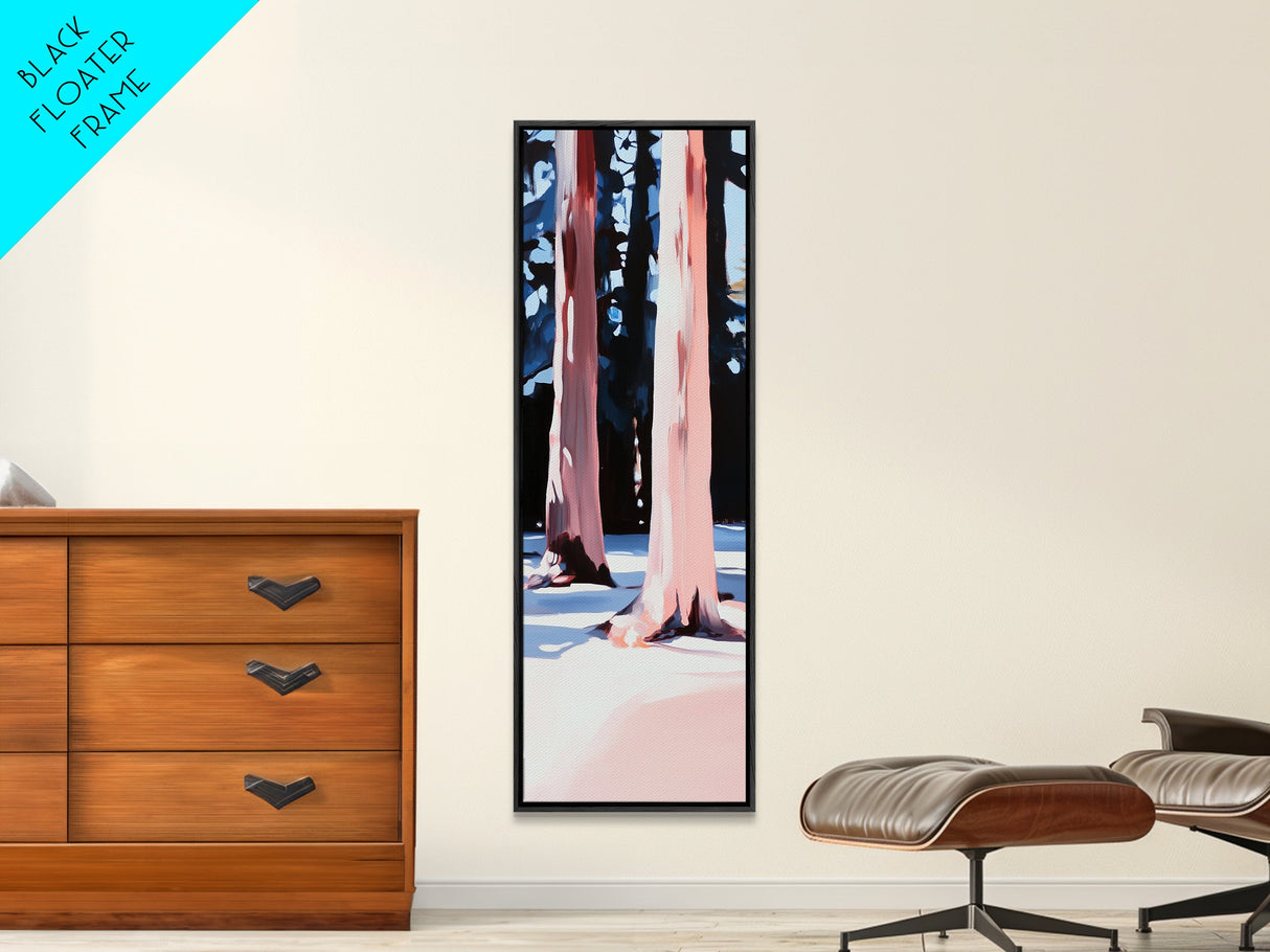 Tall Pines, Modern Forest Art, Coastal Landscape, Canvas Print, Nature Wall Art, Minimalist Home Decor, Earthy Tones, Office Wall Art